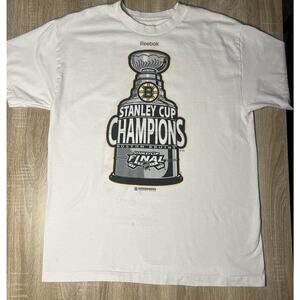 Reebok Boston Bruins 2011 Stanley Cup Champions Locker Room Shirt NHL Size L